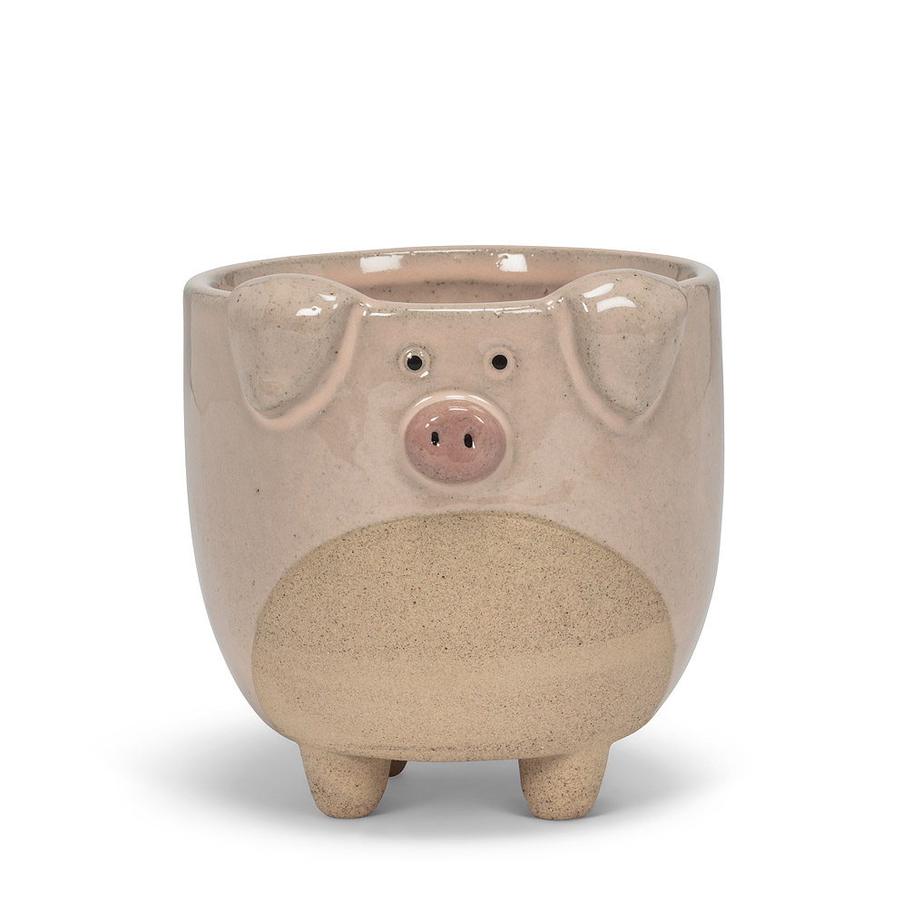 4 in. Pig on Legs Planter, Pink - Large