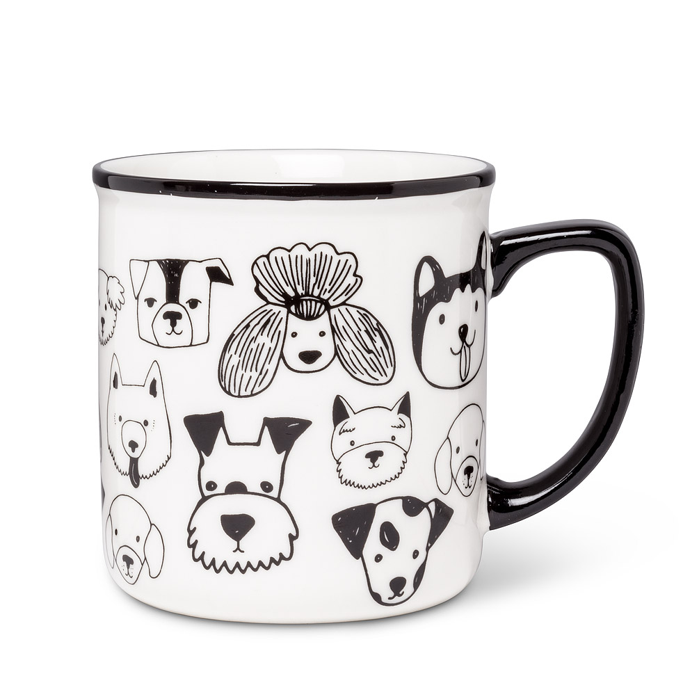 Picture of Abbott Collection AB-27-MUG-AB-59 4 in. Simple Dog Faces Mug&#44; White & Black
