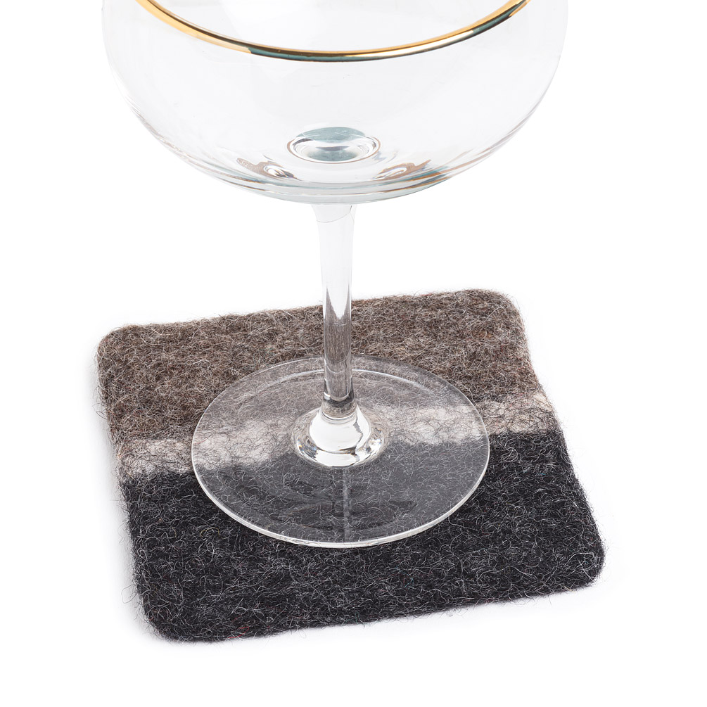 Picture of Abbott Collection AB-28-NEPAL-04-TAUPE 4 sq. in. Wool Felt Coaster&#44; Taupe & Charcoal