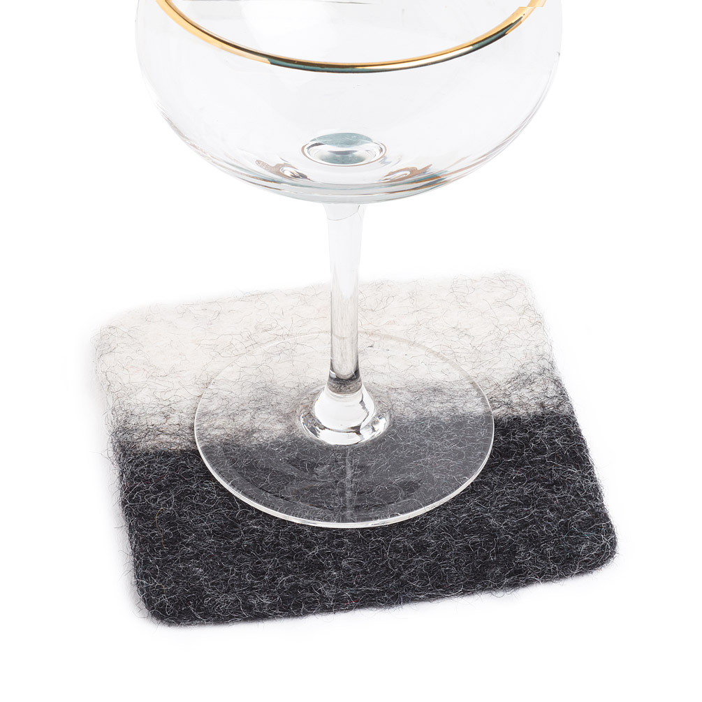 Picture of Abbott Collection AB-28-NEPAL-04-GRY 4 sq. in. Wool Felt Coaster&#44; Charcoal & Taupe