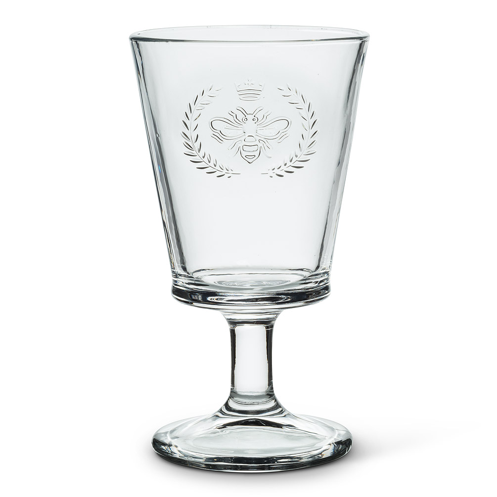 6 in. Bee in Crest Goblet, Clear