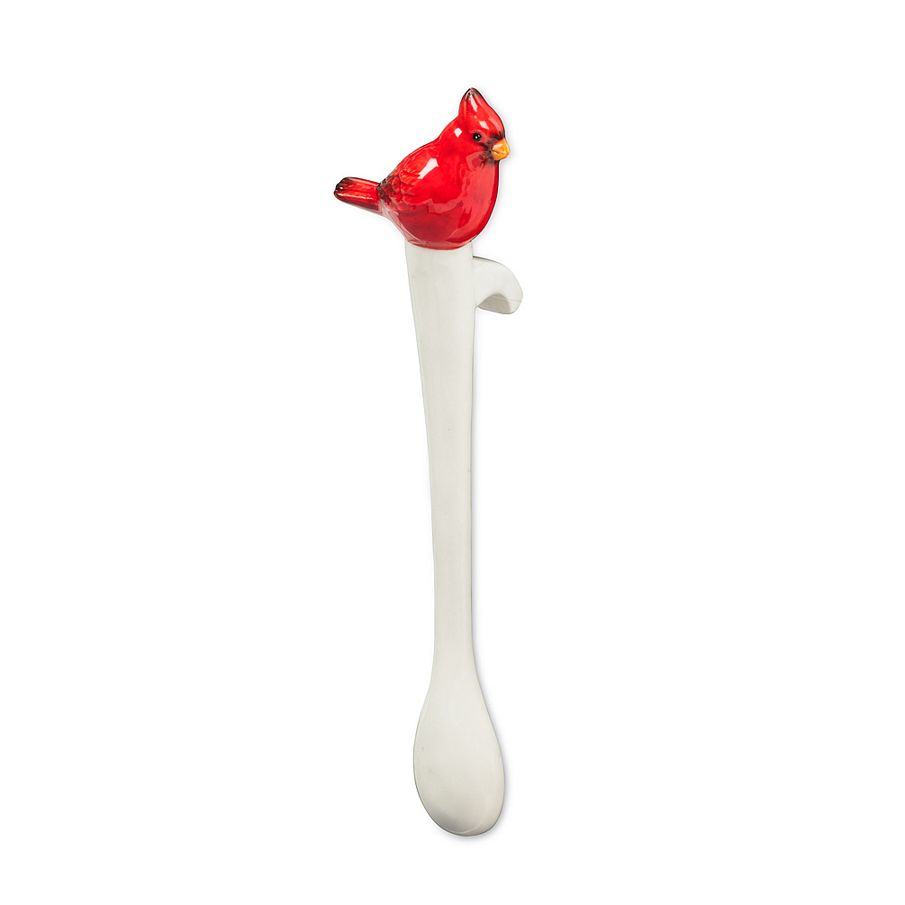 Picture of Abbott Collection AB-27-STIR-CARDINAL 6 in. Cardinal Hanging Spoon&#44; White & Red