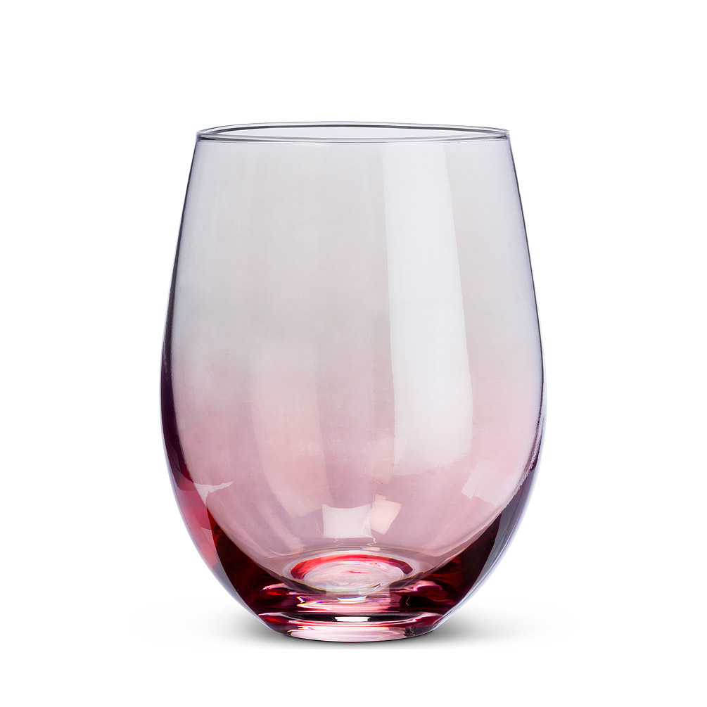 Picture of Abbott Collection AB-27-BUBBLEGUM-SG 3.5 in. Iridescent Stemless Wine Glass, Pink Iris