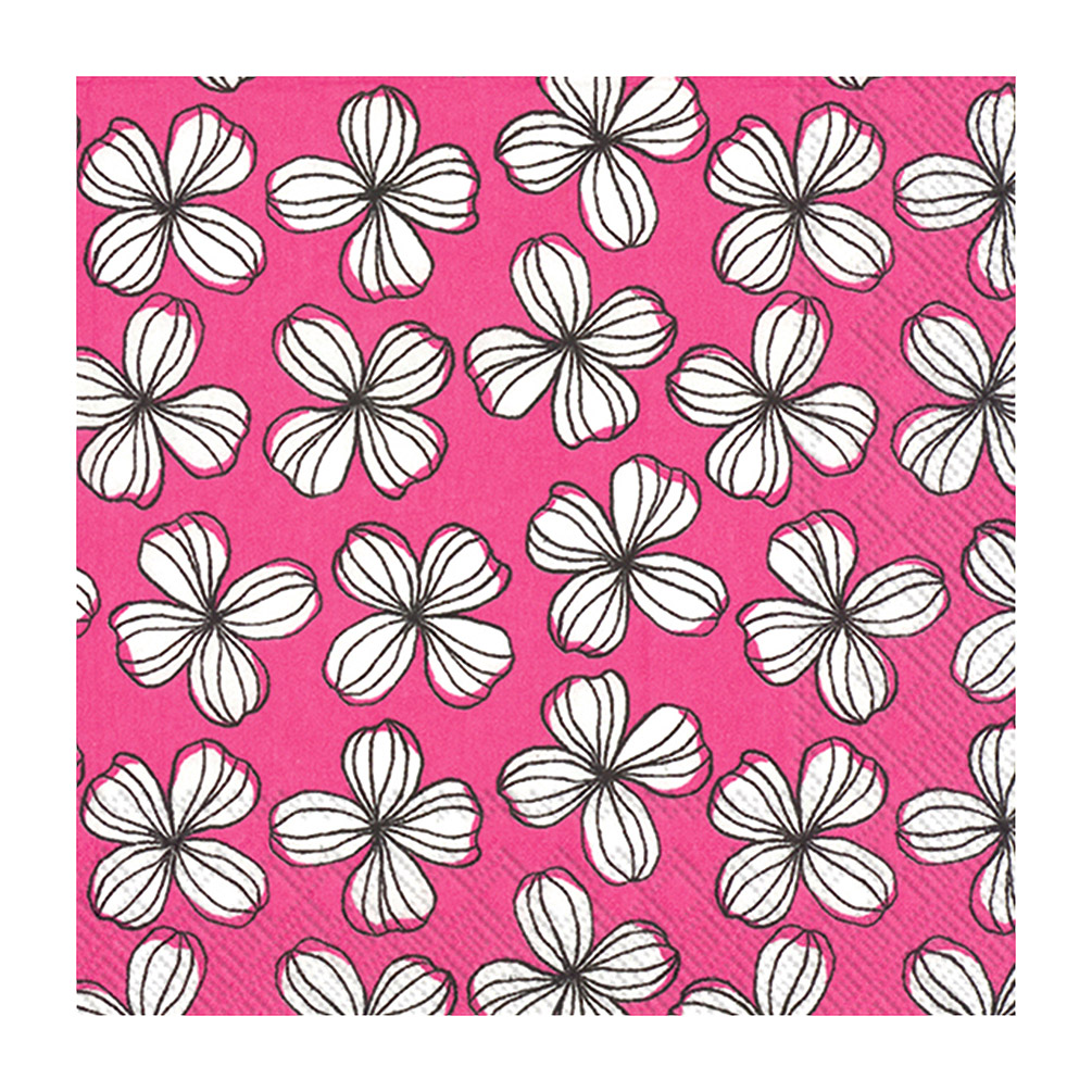 Picture of Abbott Collection AB-89-CPN-DP-955 5 sq. in. Cocktail Graphic Flower Napkin&#44; Hot Pink