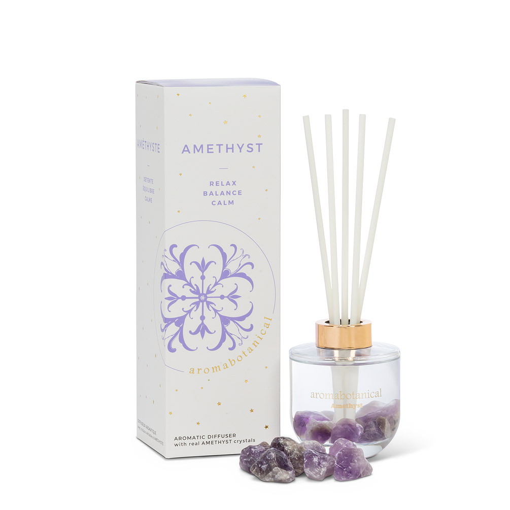 Picture of Abbott Collection AB-16-CR-REED-AM 3.5 x 9 in. Amethyst Reed Diffuser&#44; Clear