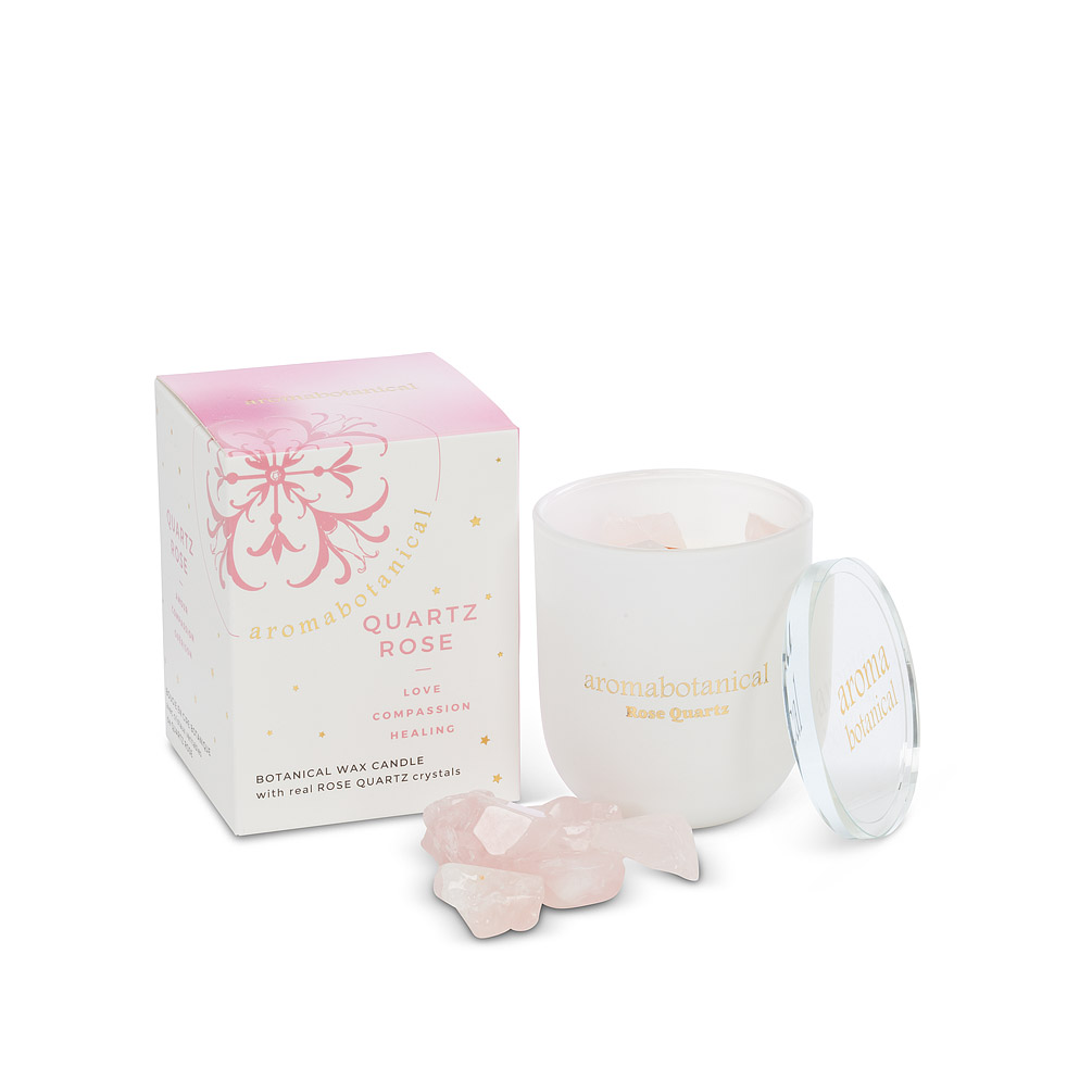 Picture of Abbott Collection AB-16-CR-006-RO 3 in. Rose Quartz Candle&#44; Clear - Small
