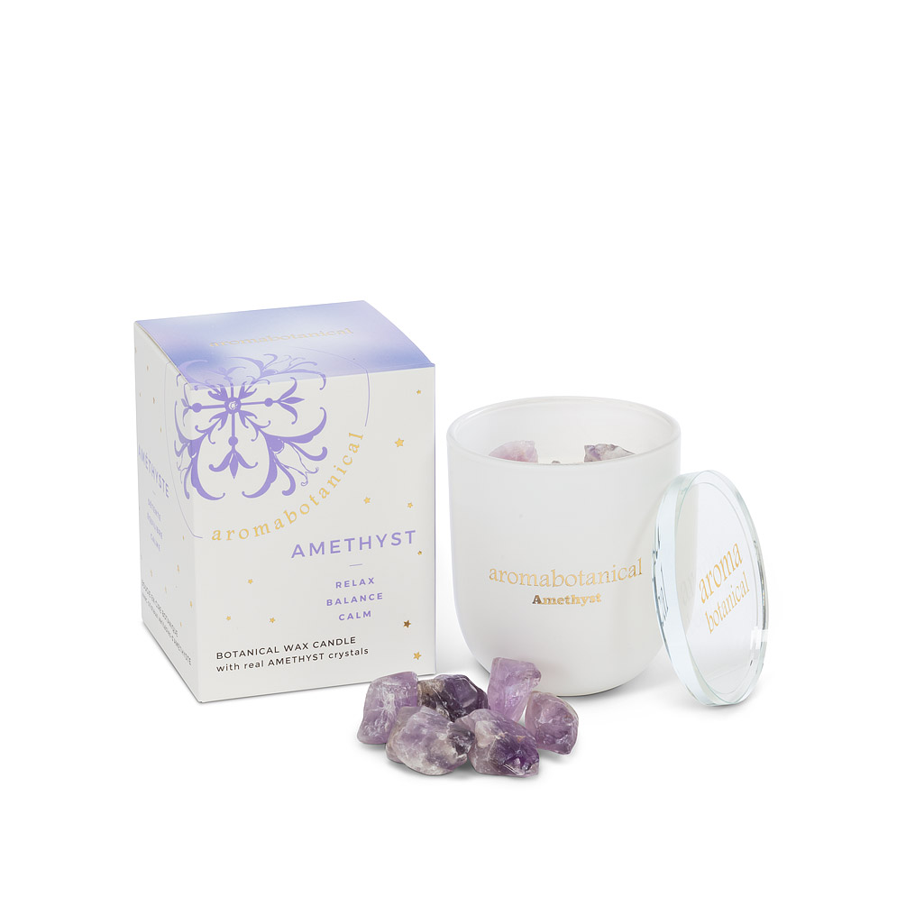 Picture of Abbott Collection AB-16-CR-006-AM 3 in. Wax & Glass Amethyst Candle&#44; Clear - Small