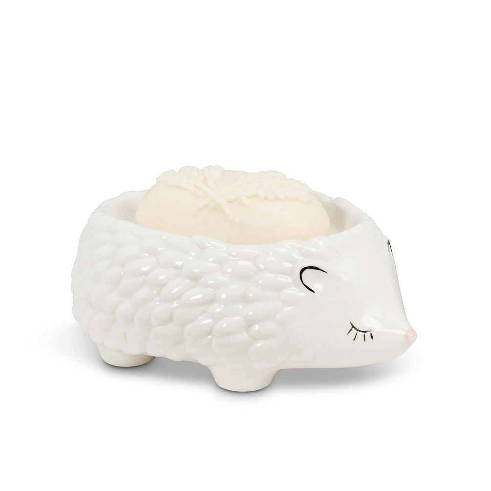 Picture of Abbott Collection AB-27-SNOOZE-003 6 in. Sleeping Hedgehog Soap Dish&#44; White