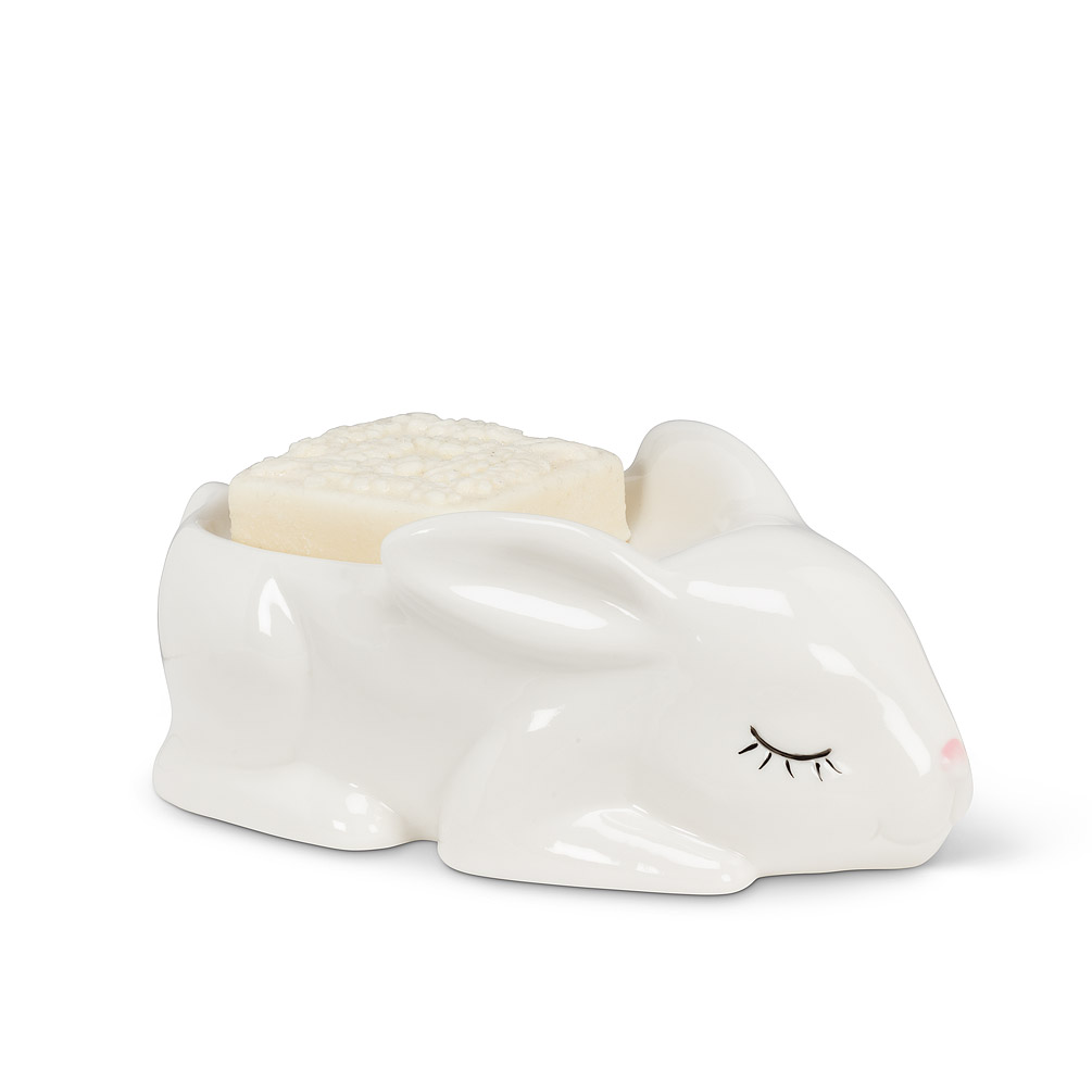 Picture of Abbott Collection AB-27-SNOOZE-004 6.5 in. Sleeping Bunny Soap Dish&#44; White
