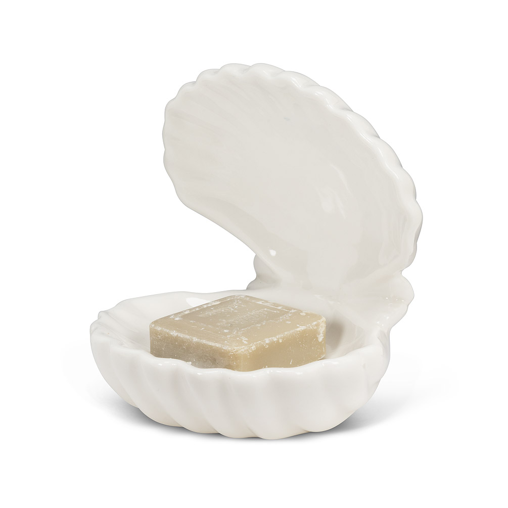 Picture of Abbott Collection AB-27-TAHITI-102 3.5 in. Double Clam Shell Dish&#44; White