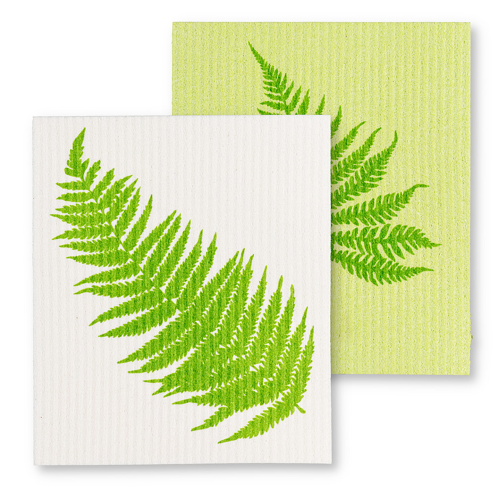 Picture of Abbott Collection AB-84-ASD-AB-145 6.5 x 8 in. Fern Leaf Dish Cloth&#44; Ivory & Green