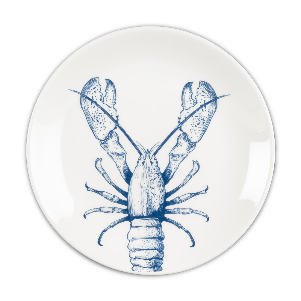 Picture of Abbott Collection AB-27-COASTAL-075 6 in. Lobster Appetizer Plate&#44; White & Blue