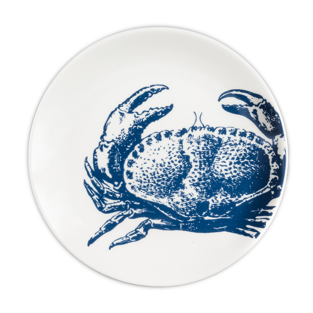 Picture of Abbott Collection AB-27-COASTAL-079 6 in. Crab Appetizer Plate&#44; White & Blue