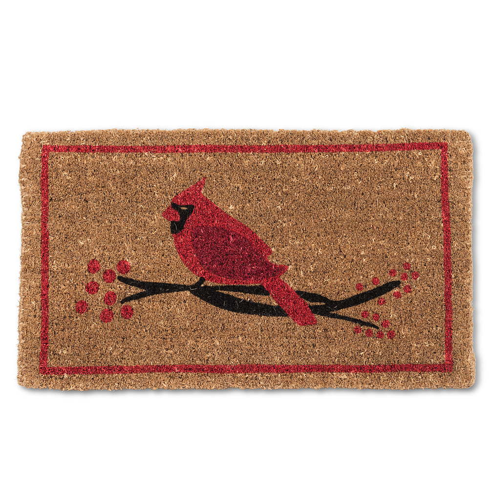 Picture of Abbott Collection AB-35-FWD-CH-2612 18 x 30 in. Cardinal on Branch with Border&#44; Natural & Red