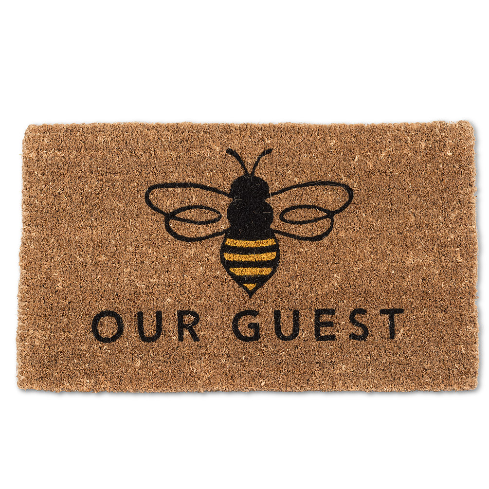 Picture of Abbott Collection AB-35-FWD-GEN-122 18 x 30 in. Bee Our Guest Doormat&#44; Natural