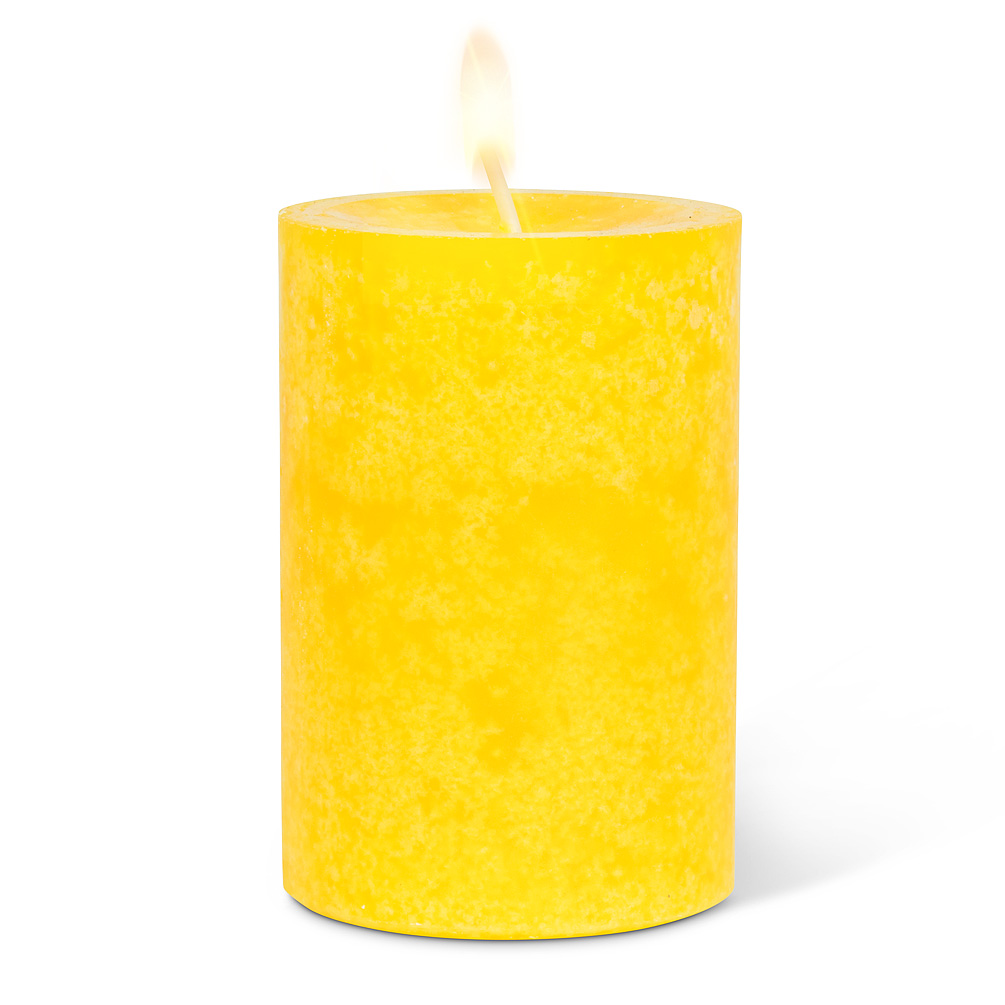Picture of Abbott Collection AB-82-TREND-9060-17 3.5 in. Wax Pillar Candle&#44; Yellow - Small