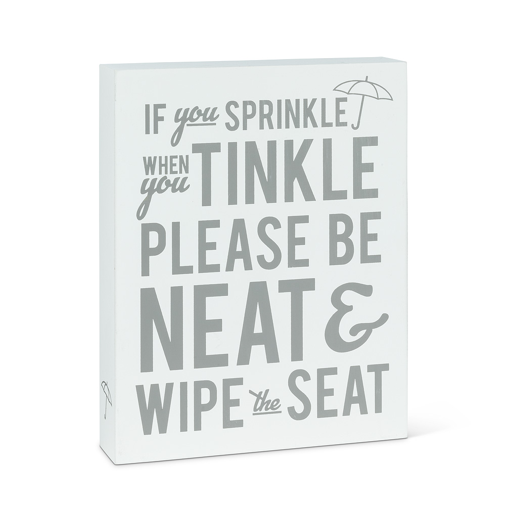 Picture of Abbott Collection AB-27-JUSTSAYIN-DM-350 6 x 8.5 in. If you Tinkle Block, White - Large