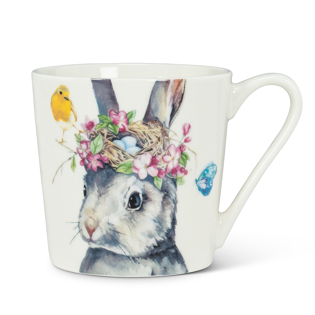 Picture of Abbott Collection AB-27-FAUNA-RABBIT 3.5 in. Rabbit with Nest Mug, Multi