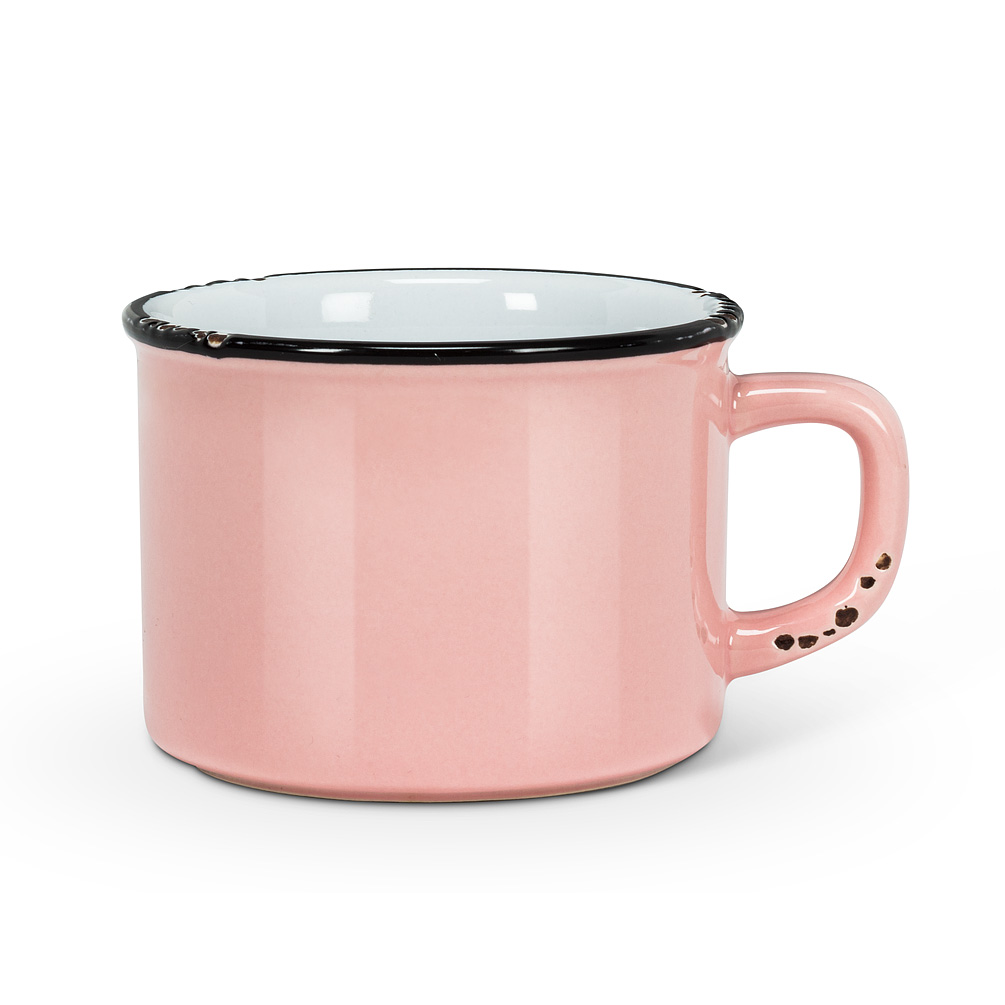 Picture of Abbott Collection AB-27-ENAMEL-CAP-PNK 2.5 in. Enamel Look Cappuccino Mug, Pink