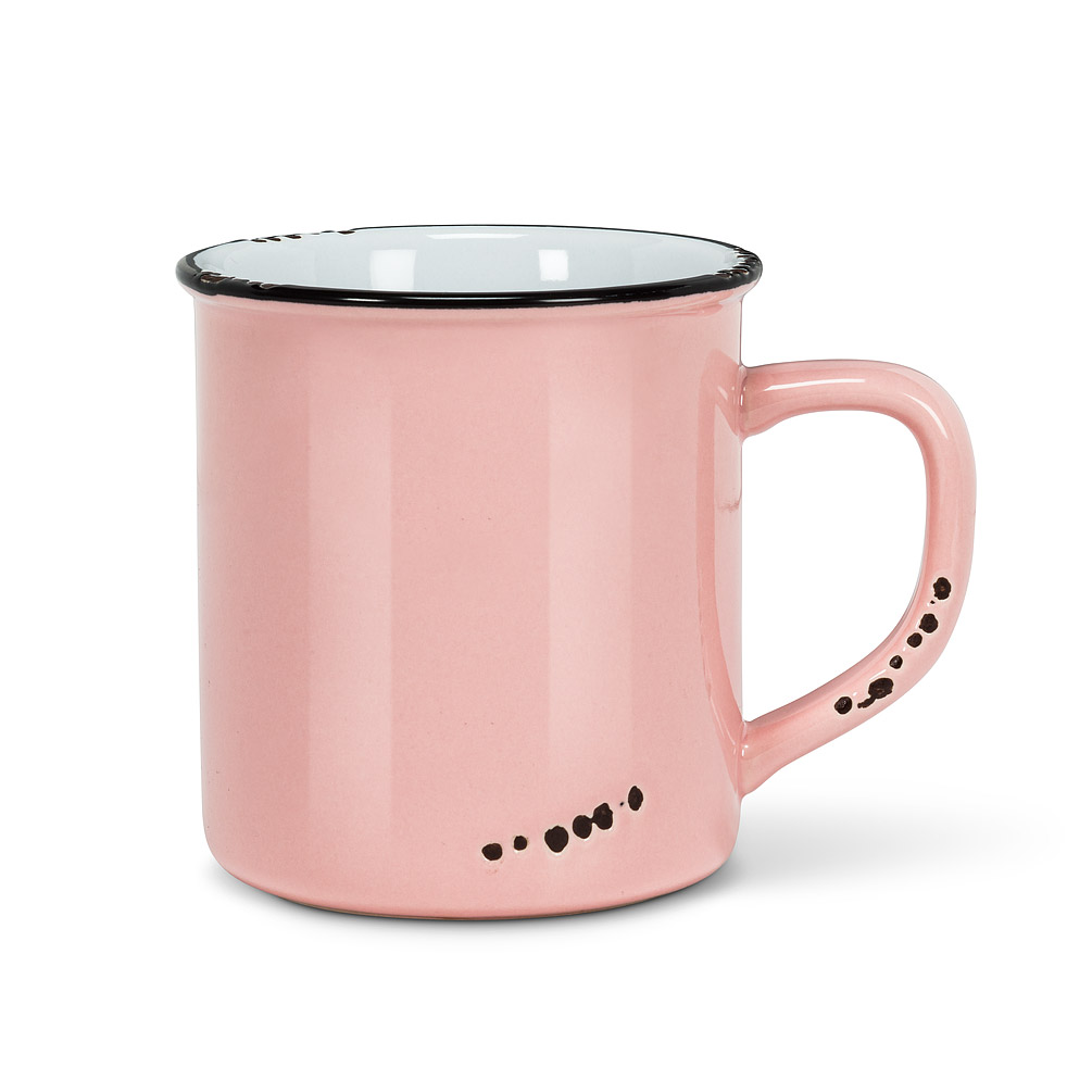 Picture of Abbott Collection AB-27-ENAMEL-MUG-PNK 4 in. Enamel Look Mug, Pink