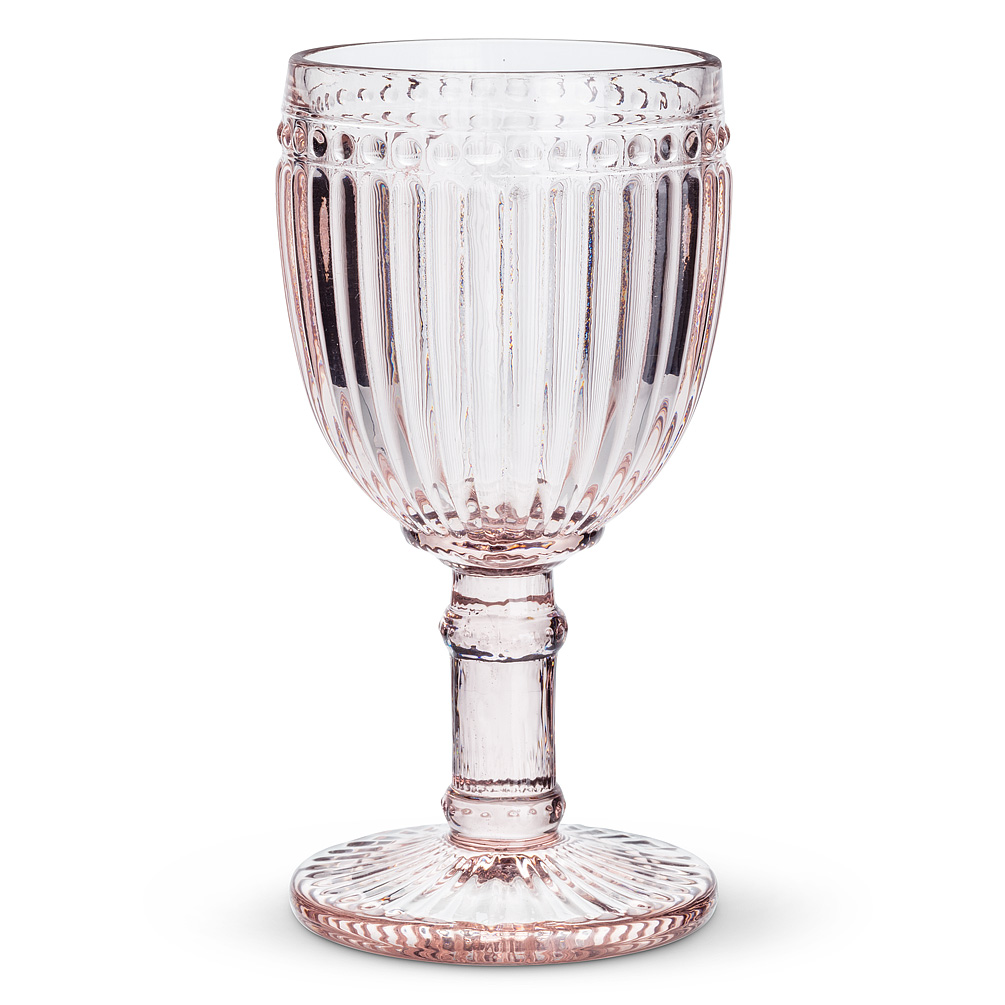 Picture of Abbott Collection AB-27-BRIAR-GOB 7 in. Dot & Panel Wine Glass&#44; Pink