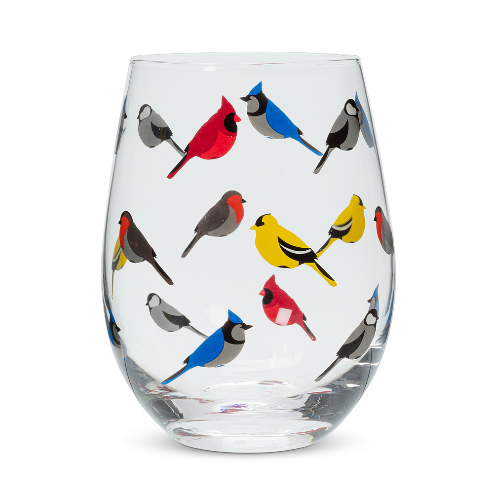 Picture of Abbott Collection AB-27-FLOCK-SG 5 in. Multi Bird Stemless Wine Glass, Multi