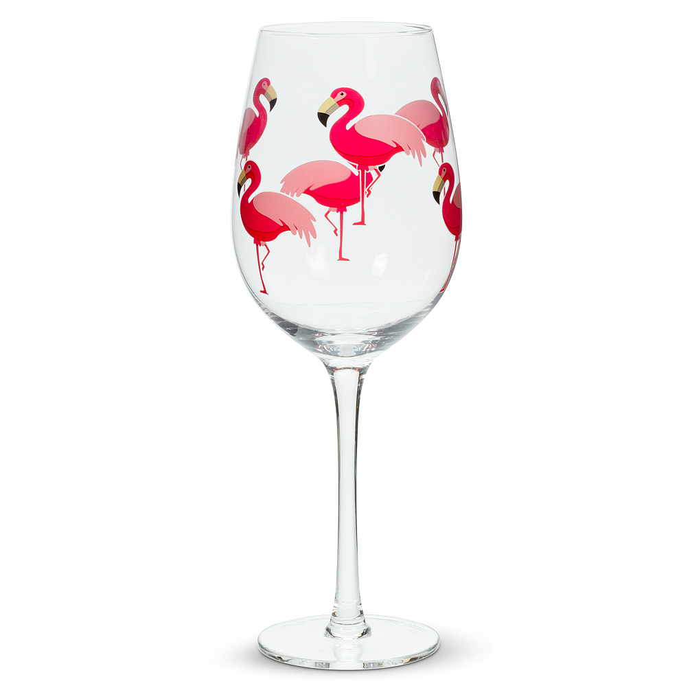 Picture of Abbott Collection AB-27-FLAMINGO-GOB 9.5 in. Flamingo Wine Glass, Pink