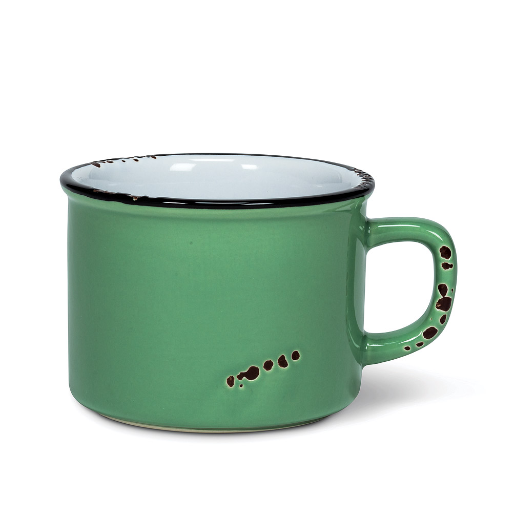 Picture of Abbott Collection AB-27-ENAMEL-CAP-FOREST 2.5 in. Enamel Look Cappuccino Mug&#44; Forest Green