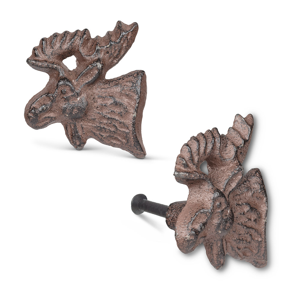 Picture of Abbott Collection AB-27-FOUNDRY-0122 2 in. Moose Head Drawer Knob&#44; Brown & Black