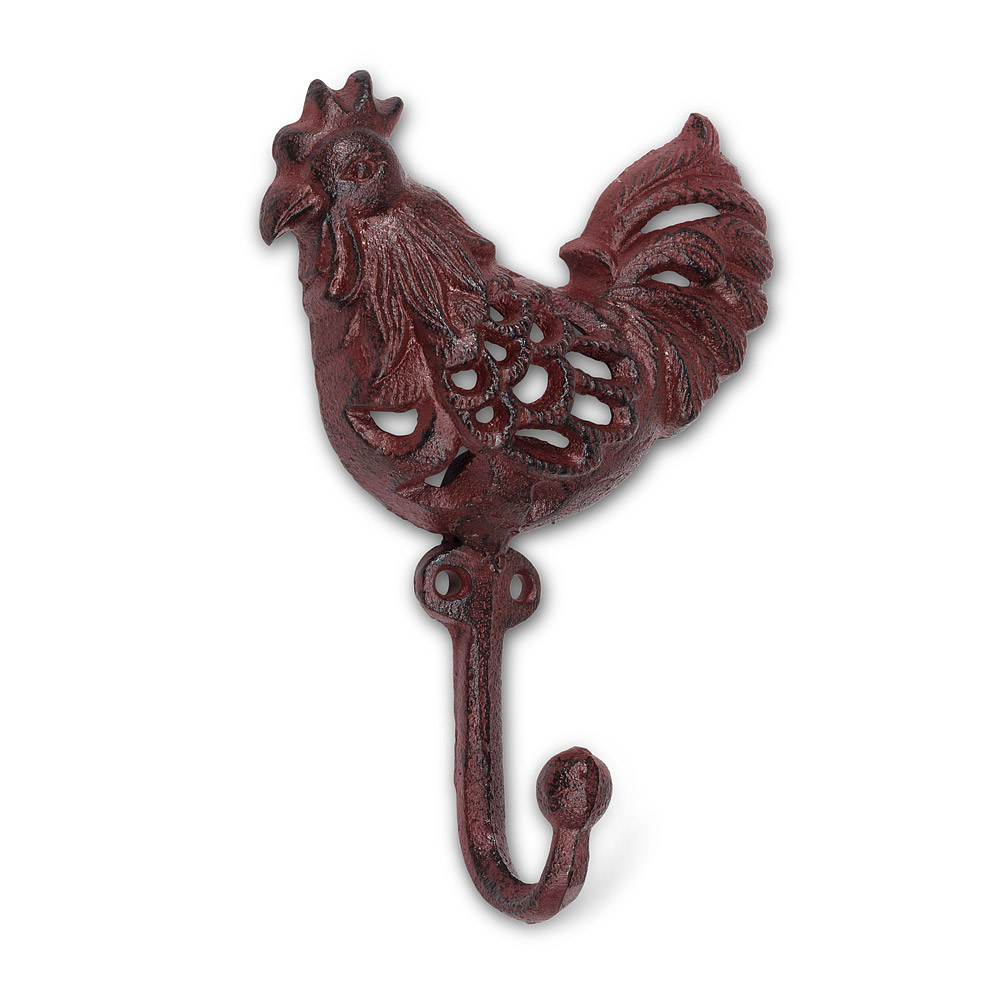 Picture of Abbott Collection AB-27-FOUNDRY-0896 6.5 in. Rooster Single Wall Hook&#44; Antique Red