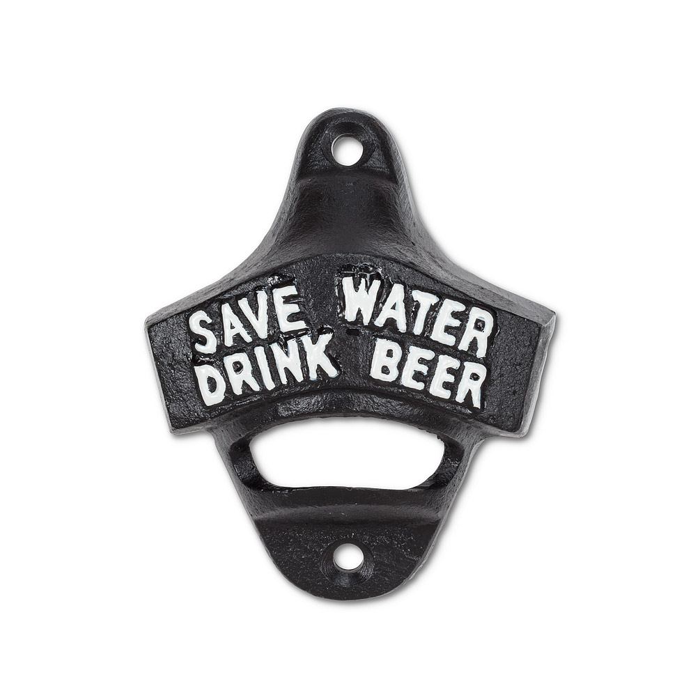 Picture of Abbott Collection AB-27-IRONAGE-503 3.5 in. Save Water Drink Beer Wall Bottle Opener&#44; Black
