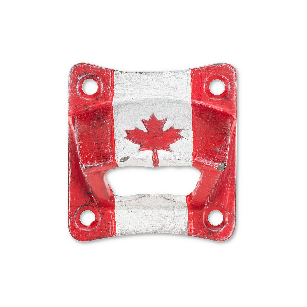 Picture of Abbott Collection AB-27-IRONAGE-504 2.5 in. Canada Flag Wall Bottle Opener&#44; Red & White