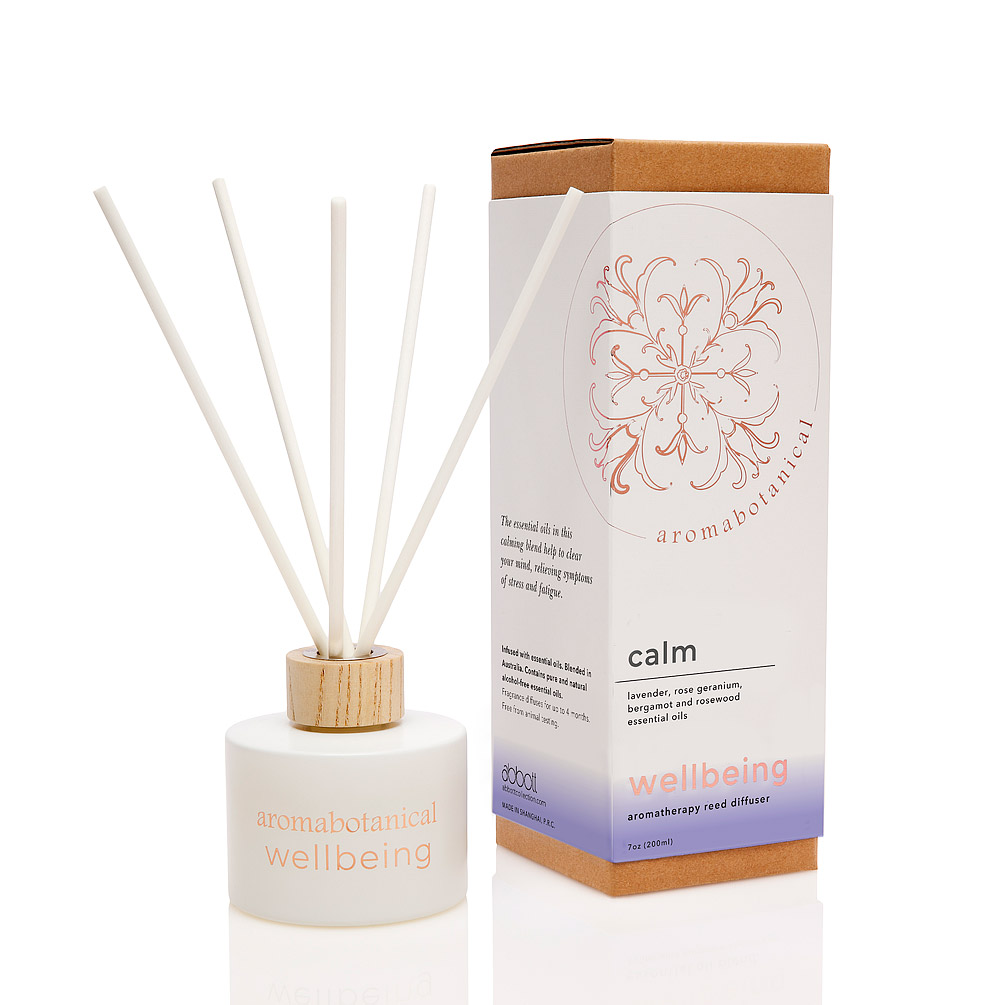 Picture of Abbott Collection AB-16-WB-REED-CA 3.5 x 9 in. Calm Reed Diffuser&#44; Clear