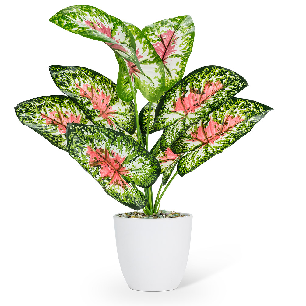Picture of Abbott Collection AB-27-BOTANY-049-01 16 in. Polyester & Plastic Leaf Plant&#44; Pink & Green - Large