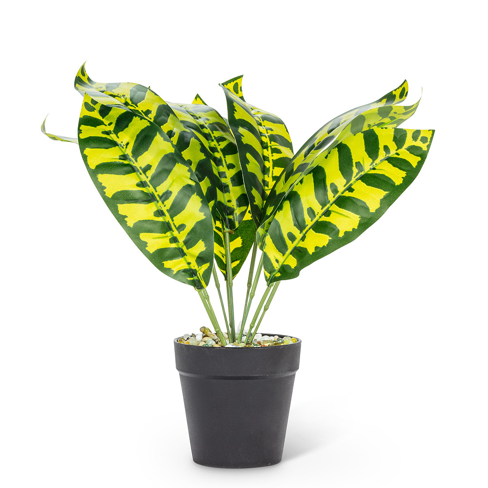 Picture of Abbott Collection AB-27-BOTANY-018-02 12 in. Polyester & Plastic Leaf Plant&#44; Green & Yellow - Medium