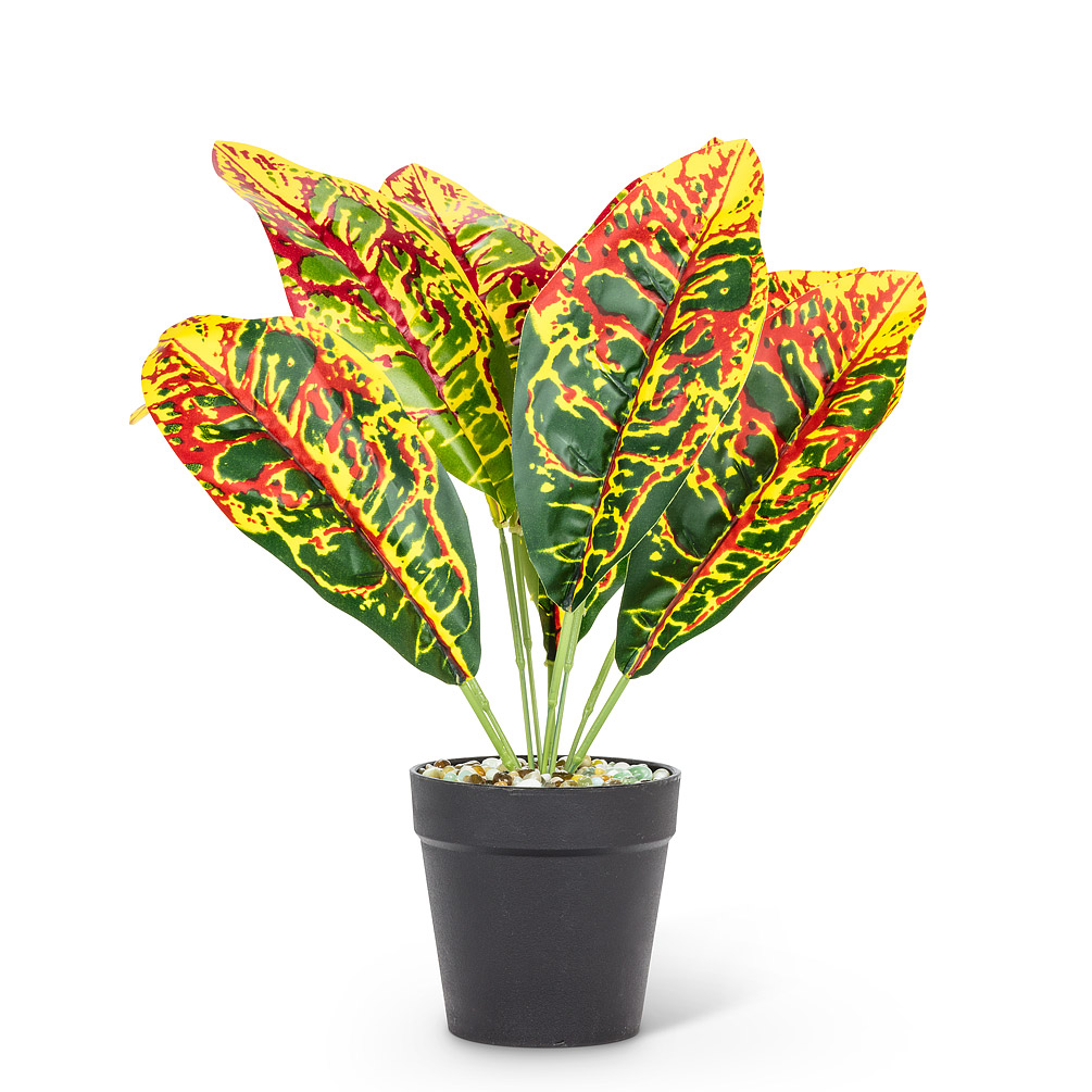 Picture of Abbott Collection AB-27-BOTANY-018-03 12 in. Polyester & Plastic Leaf Plant&#44; Red & Yellow - Medium