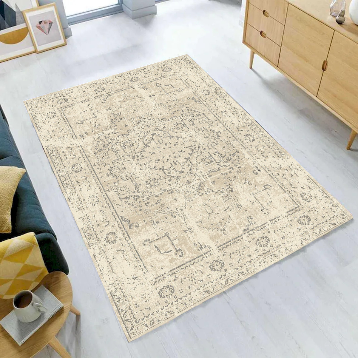 VA-HEI-81-1509 8 x 10 ft. Heirloom Cream Patterned Rectangle Area Rug -  Mr. MJs Trading