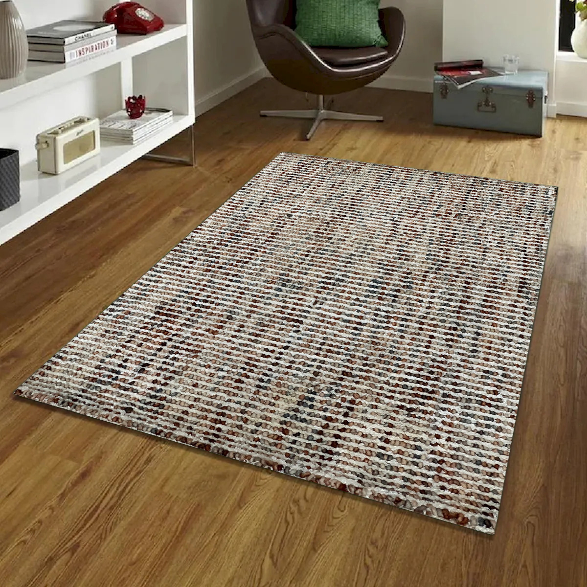 21 x 32 in. Lumina Rust & Ivory Hand Loomed Wool & Viscose Rectangle Area Rug