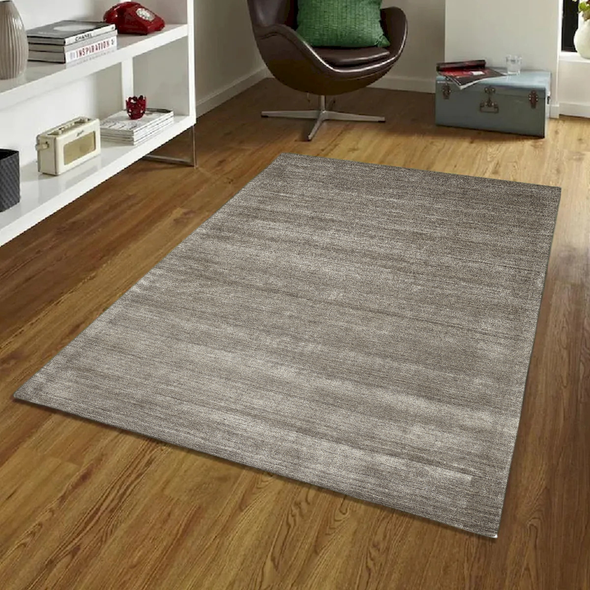 5 x 8 ft. Luxe Taupe Hand Loomed Wool & Viscose Rectangle Area Rug