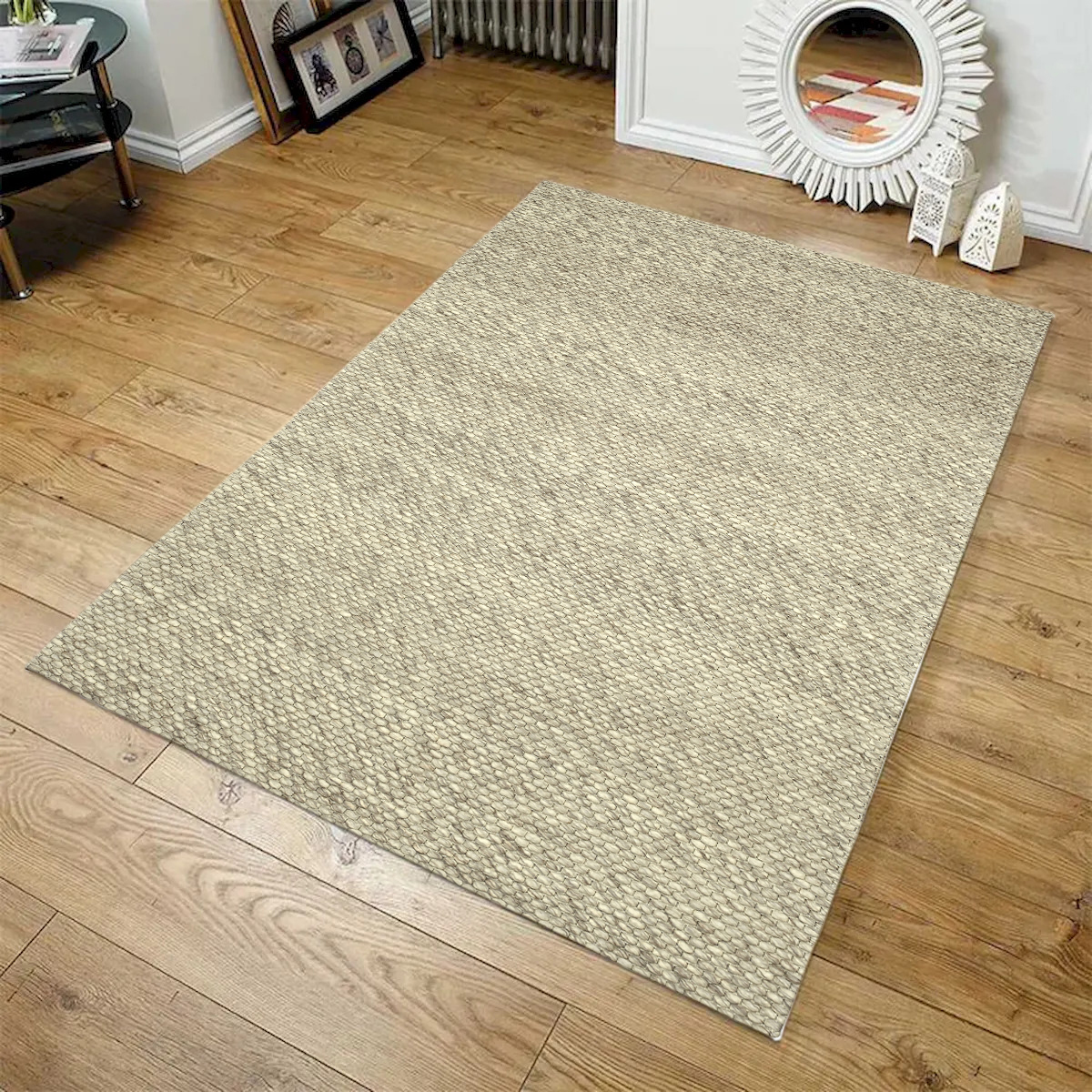 2 x 3 ft. Eco Ivory & Natural Hand Woven Rectangle Area Rug