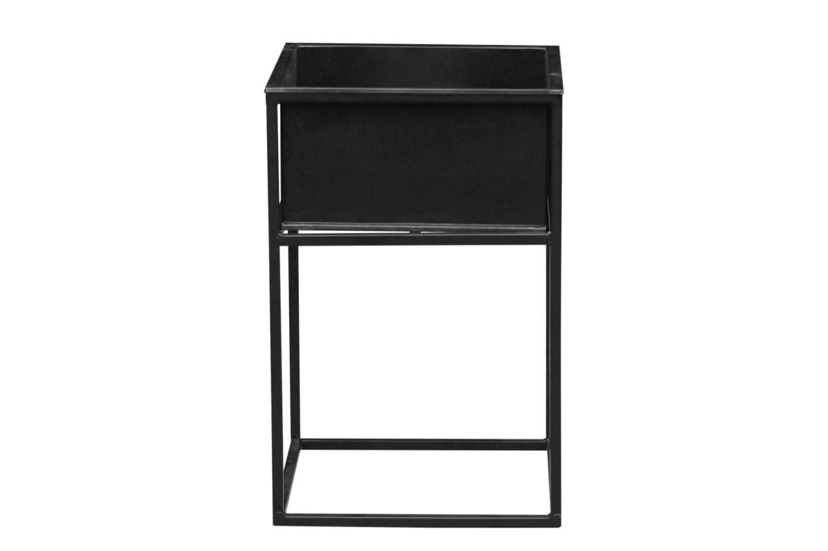 Black Matte Metal on Iron Legs Square Plant Stand