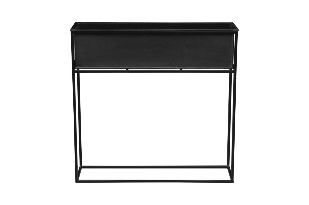Black Planter on Iron Base Plant Stand