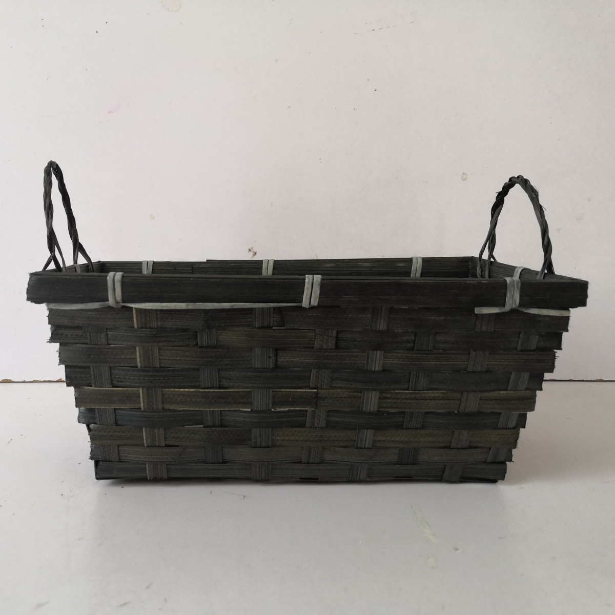 Picture of Mr. MJs Trading AI-2249BLA Rectangular Black Bamboo with Handles Basket
