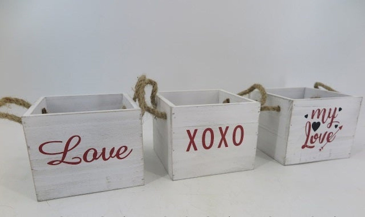 Picture of Mr. MJs Trading AI-3501-704 Expressions of Love Wooden Crates&#44; Set of 3