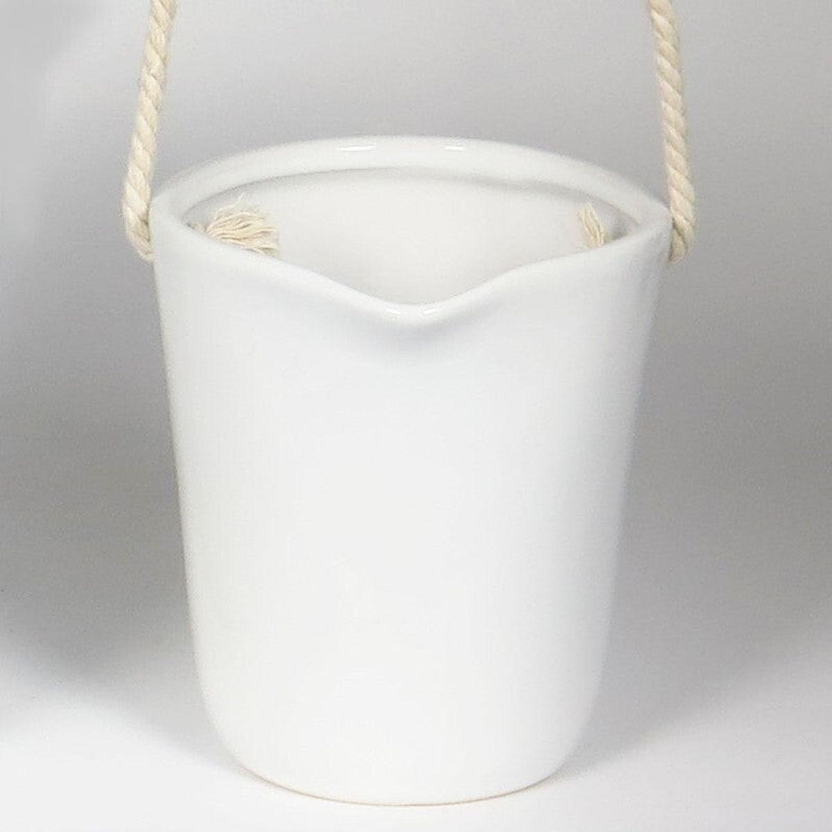 White with Twine Hanging Planter