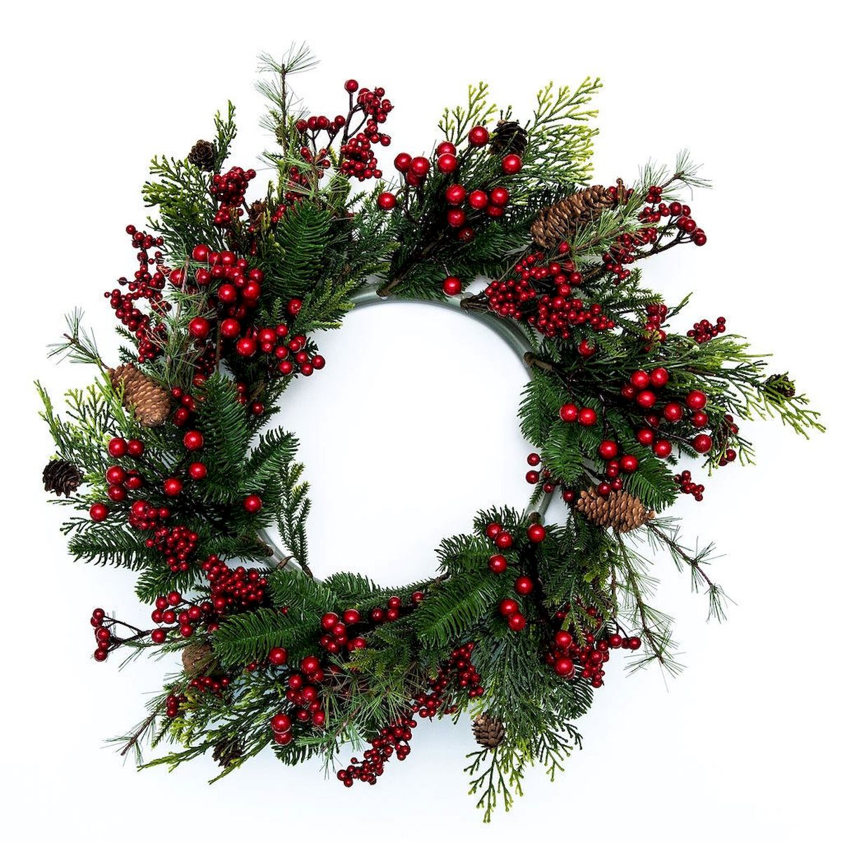 Picture of Mr. MJs Trading AI-FL7010 Christmas Greens & Red Berries Wreath