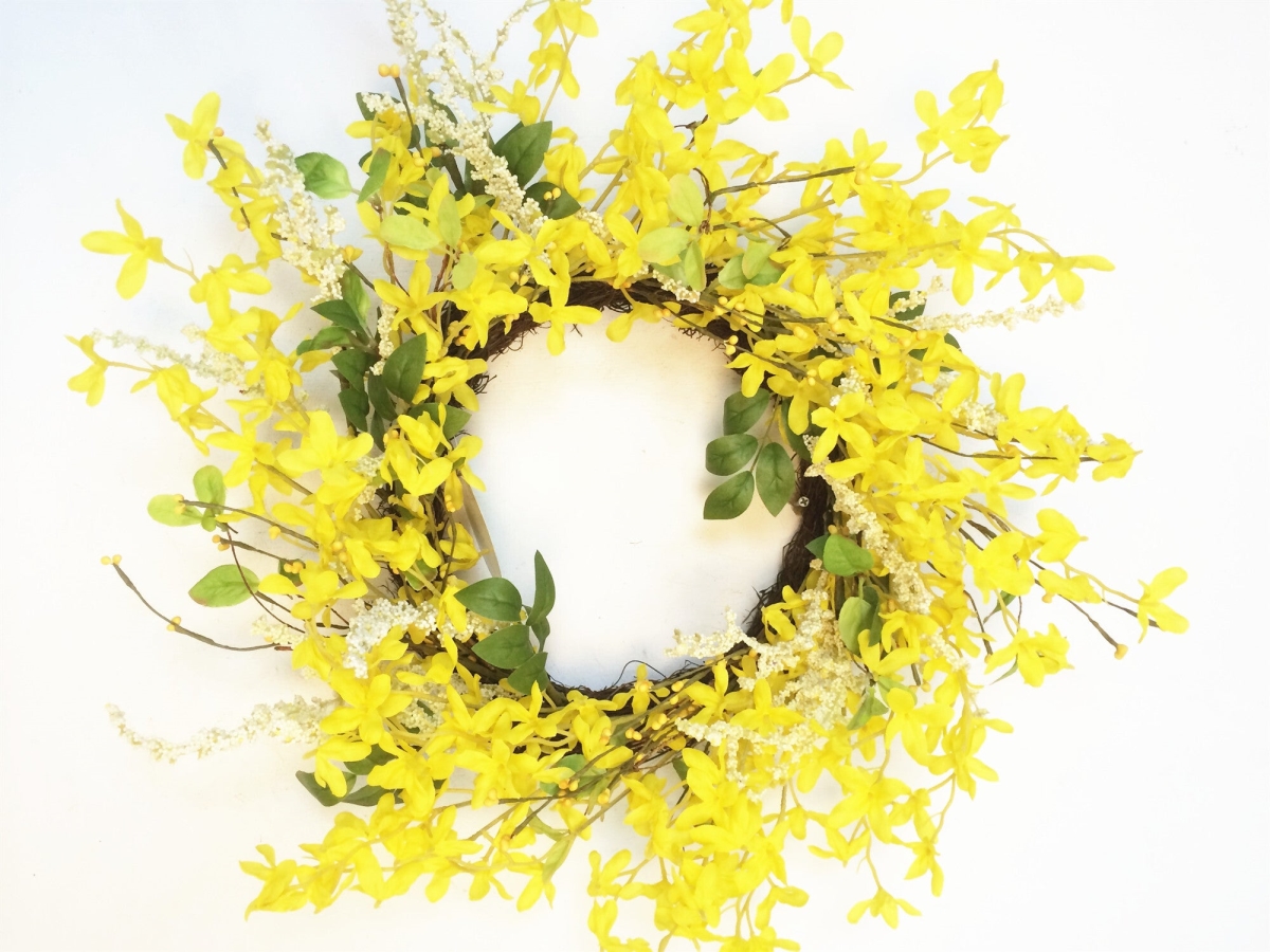 Picture of Mr. MJs Trading AI-FL7028 18 in. Yellow Forsythia Wreath