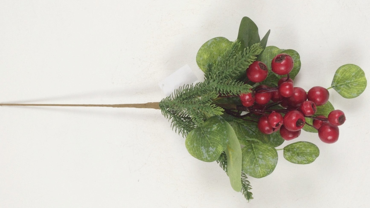 Mixed Greens with Red Berries Pick Faux Plants & Trees
