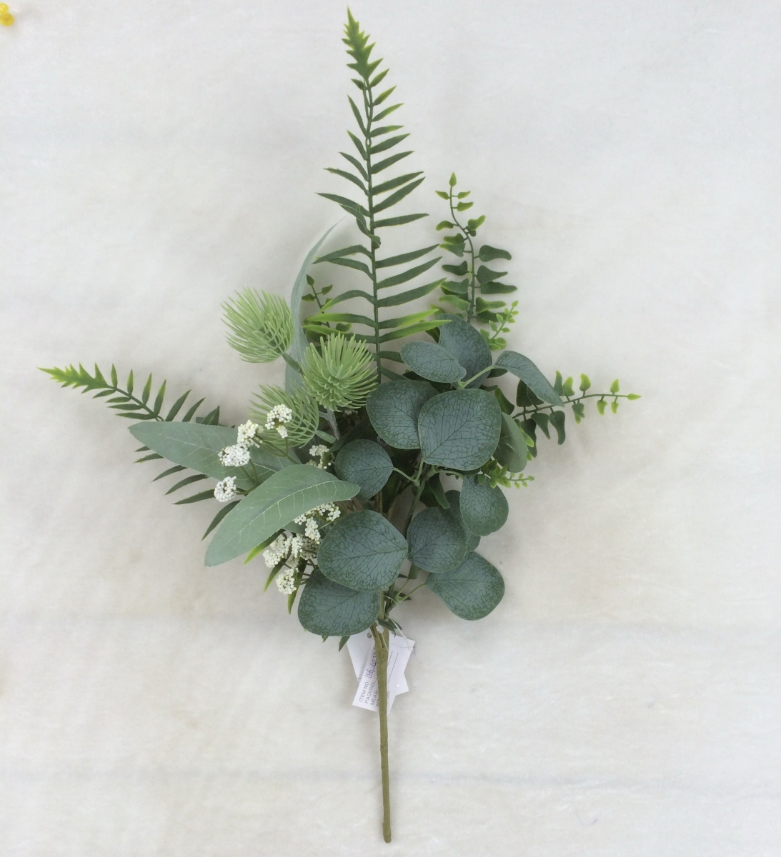 White Flowers with Eucalyptus & Ferns Pick Artificial Flower