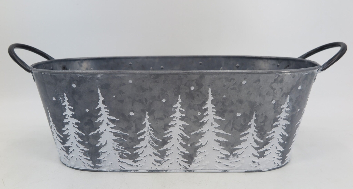 Picture of Mr. MJs Trading AI-GA2480-970 Silver with Handles & White Tree Pattern Bucket